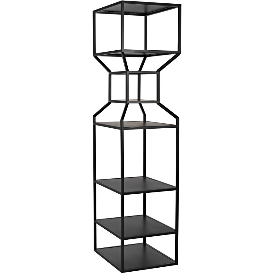 Downtown A Matte Black Bookcase