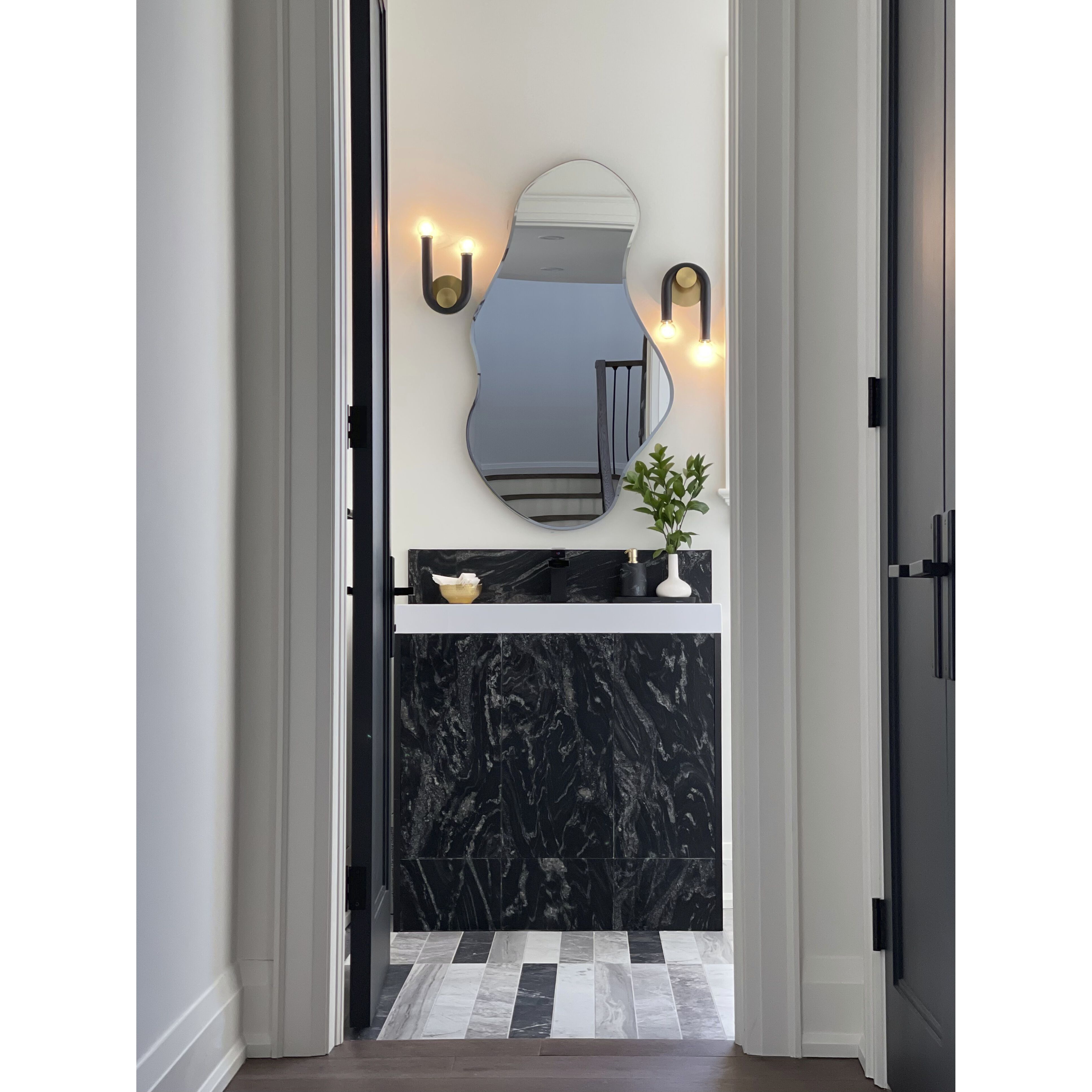 Whit 2 Light 7 inch Aged Brass/Black Wall Sconce Wall Light