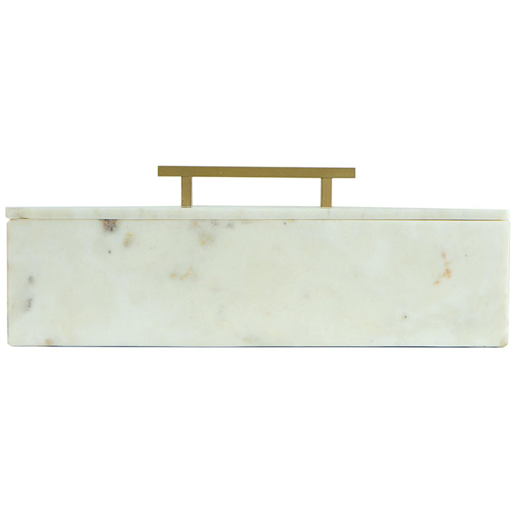 Anita 14.4 X 5.9 inch White and Brass Box