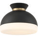 Gidget 2 Light 15 inch Matte Black and Vibrant Gold Flush Ceiling Light