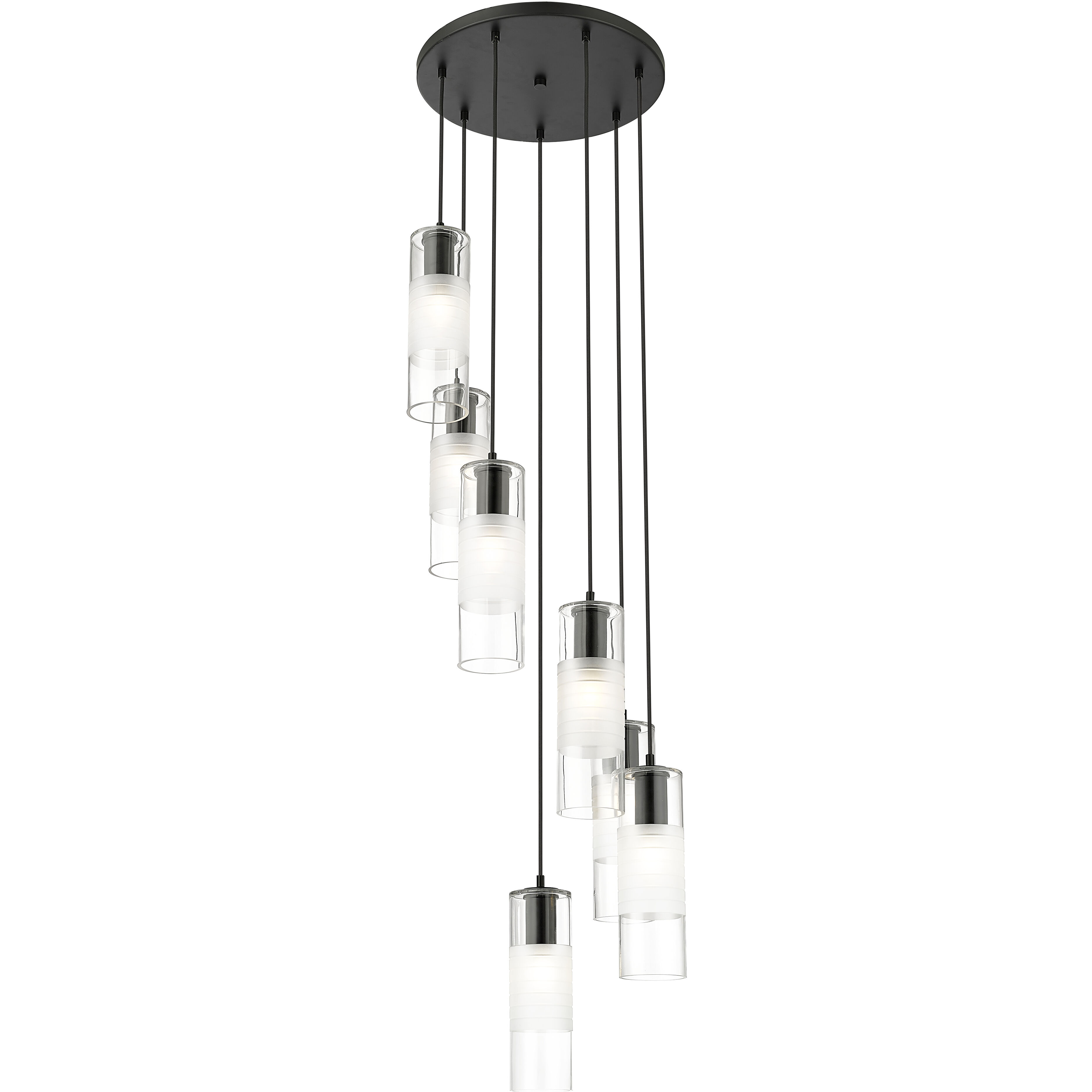Alton 7 Light 18 inch Matte Black Chandelier Ceiling Light