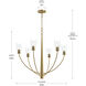 Jheni 6 Light 30 inch Brushed Gold Chandelier Ceiling Light