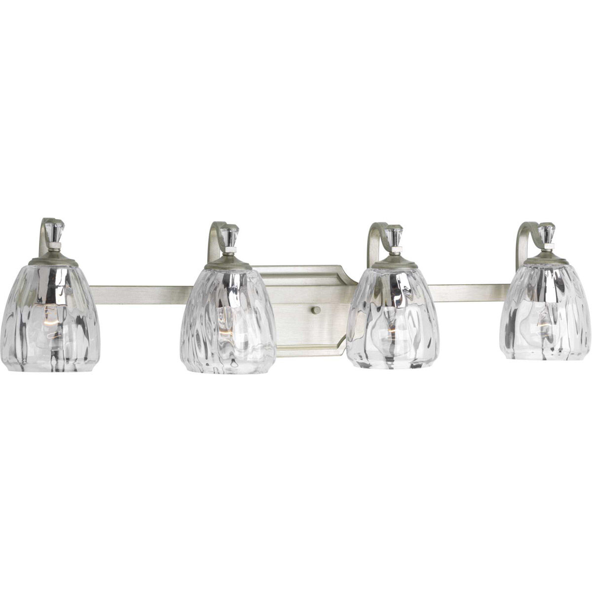 Anjoux 4 Light 32 inch Silver Ridge Bath Vanity Wall Light