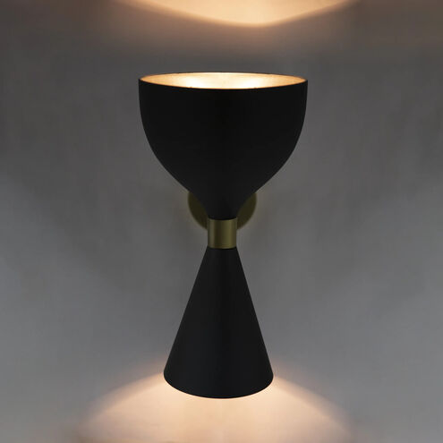 Aegeon 2 Light 9 inch Matte Black Sconce Wall Light