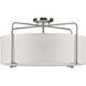 Kempsey 3 Light 22 inch Brushed Nickel Semi-Flush Mount Convertible Ceiling Light