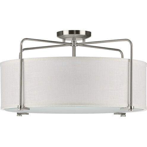 Kempsey 3 Light 22 inch Brushed Nickel Semi-Flush Mount Convertible Ceiling Light