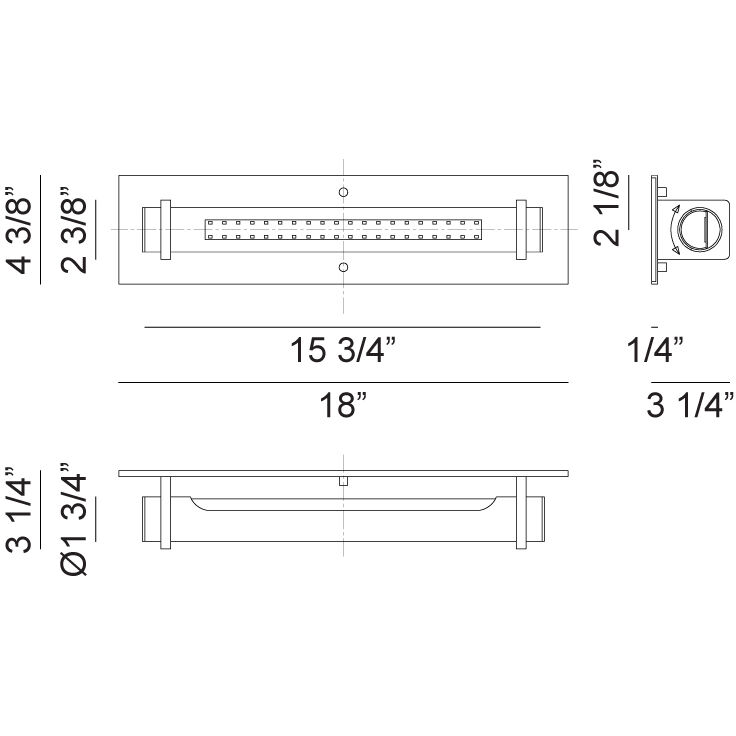 Knax Wall Sconce Wall Light in Aluminum