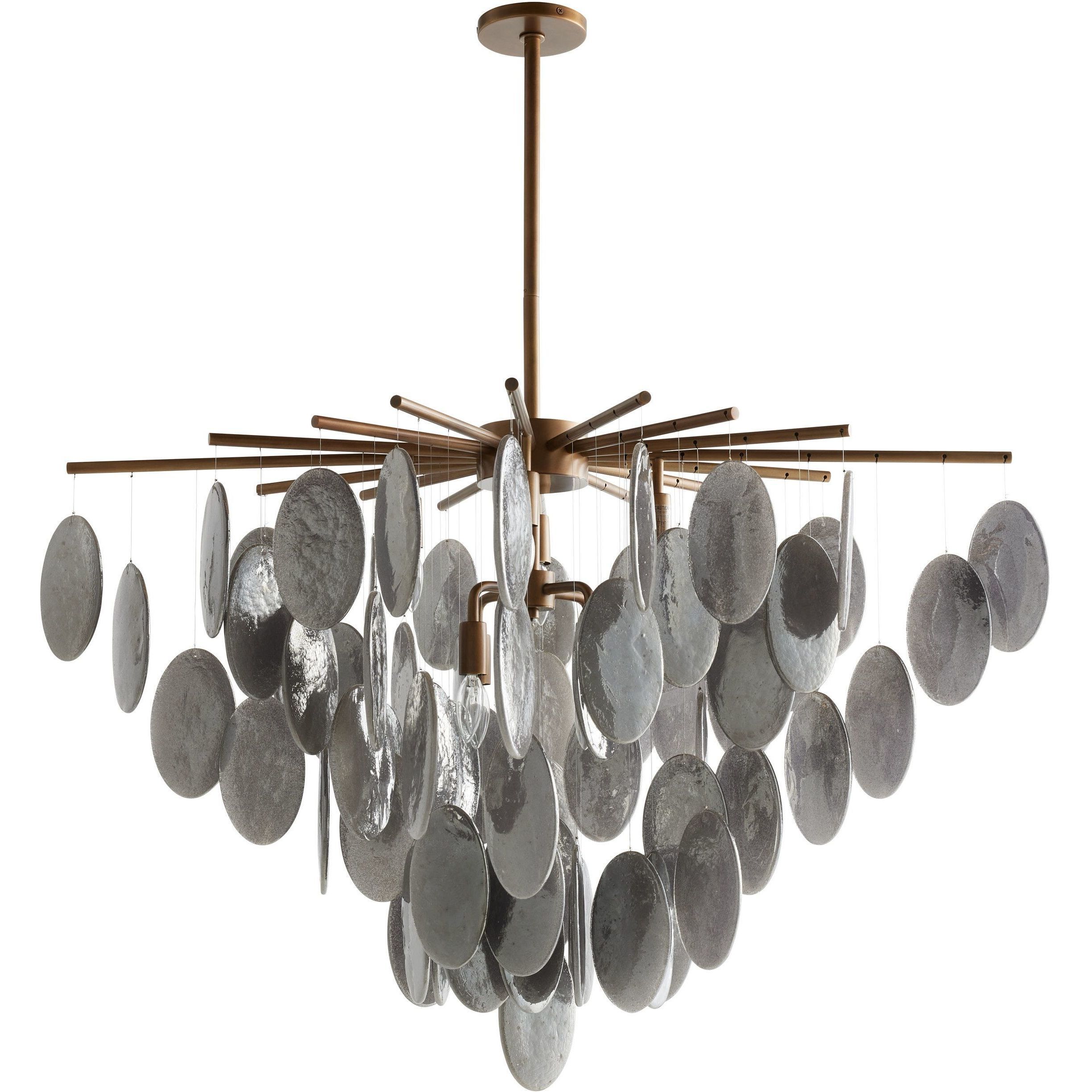 Tiffany 8 Light 42 inch Antique Brass Chandelier Ceiling Light