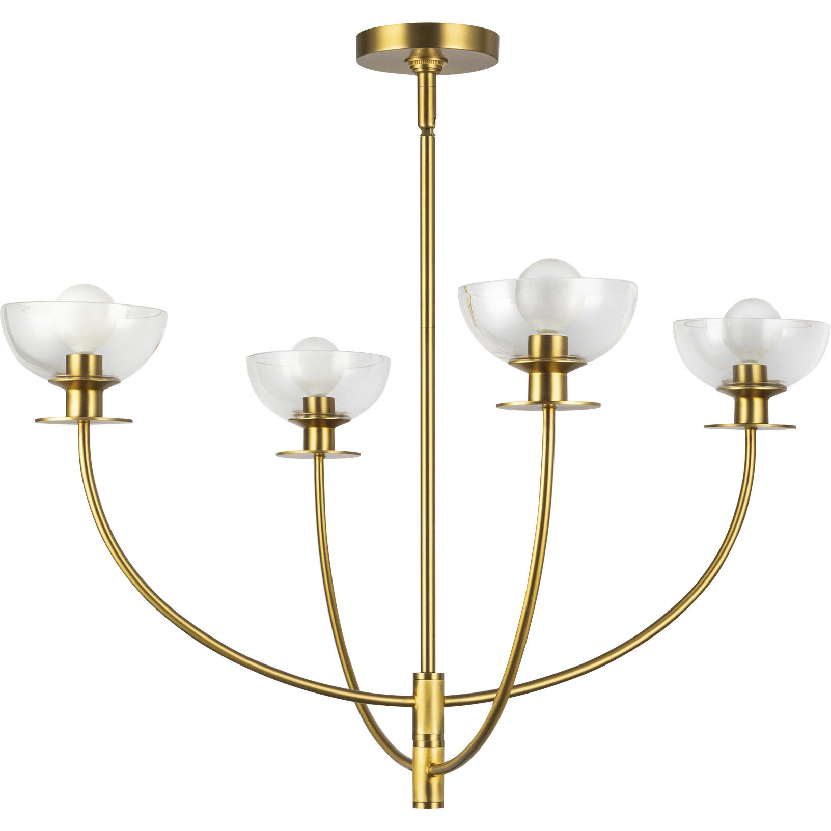 Alora Mood Sylvia 4 Light 26.5 inch Brushed Gold/Clear Glass Chandelier Ceiling Light