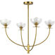 Alora Mood Sylvia 4 Light 26.5 inch Brushed Gold/Clear Glass Chandelier Ceiling Light