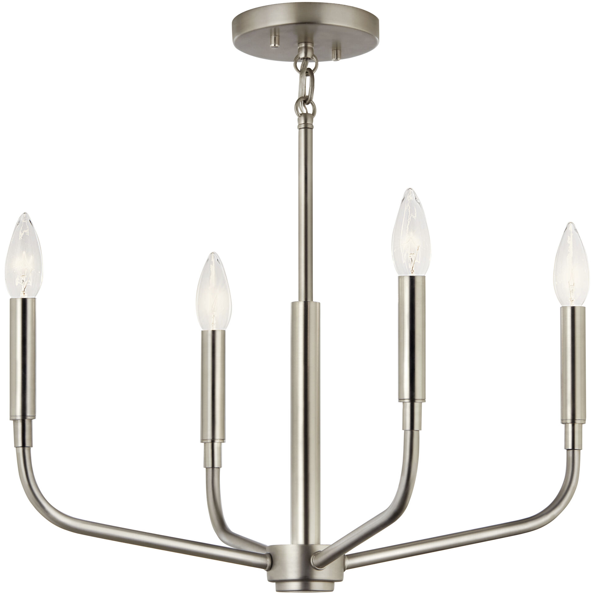 Madden 4 Light Brushed Nickel Chandelier/Semi Flush Ceiling Light