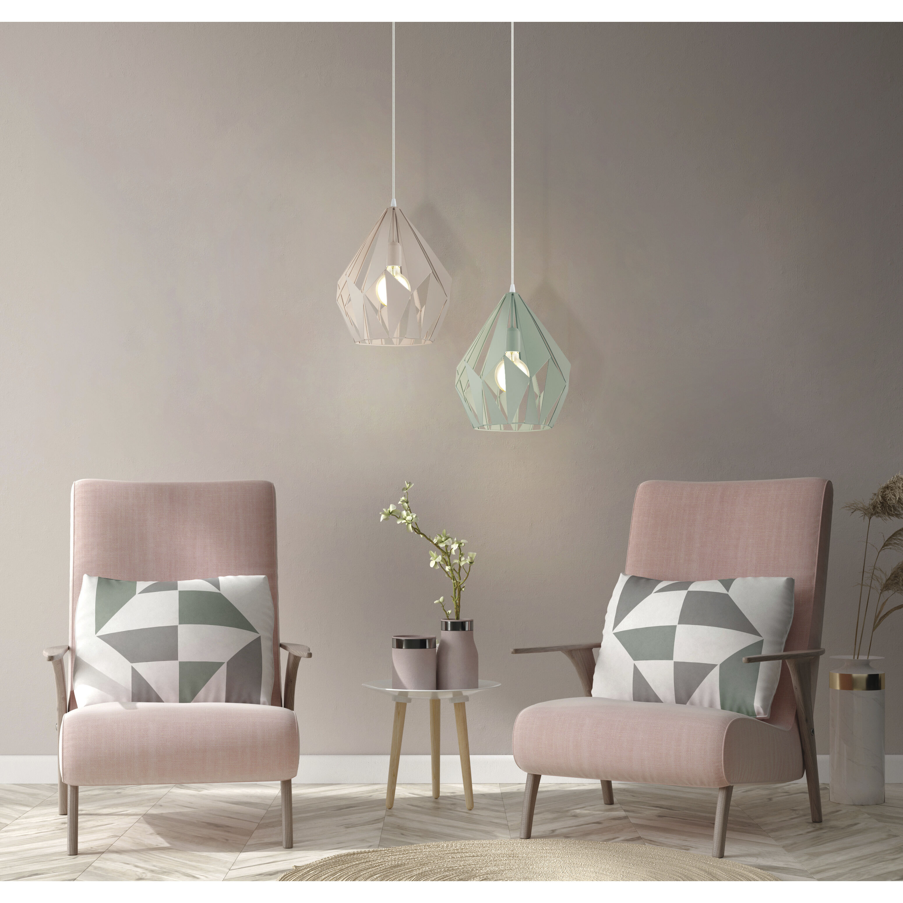 Carlton 1 Light 12.01 inch Pastel Apricot Pendant Ceiling Light