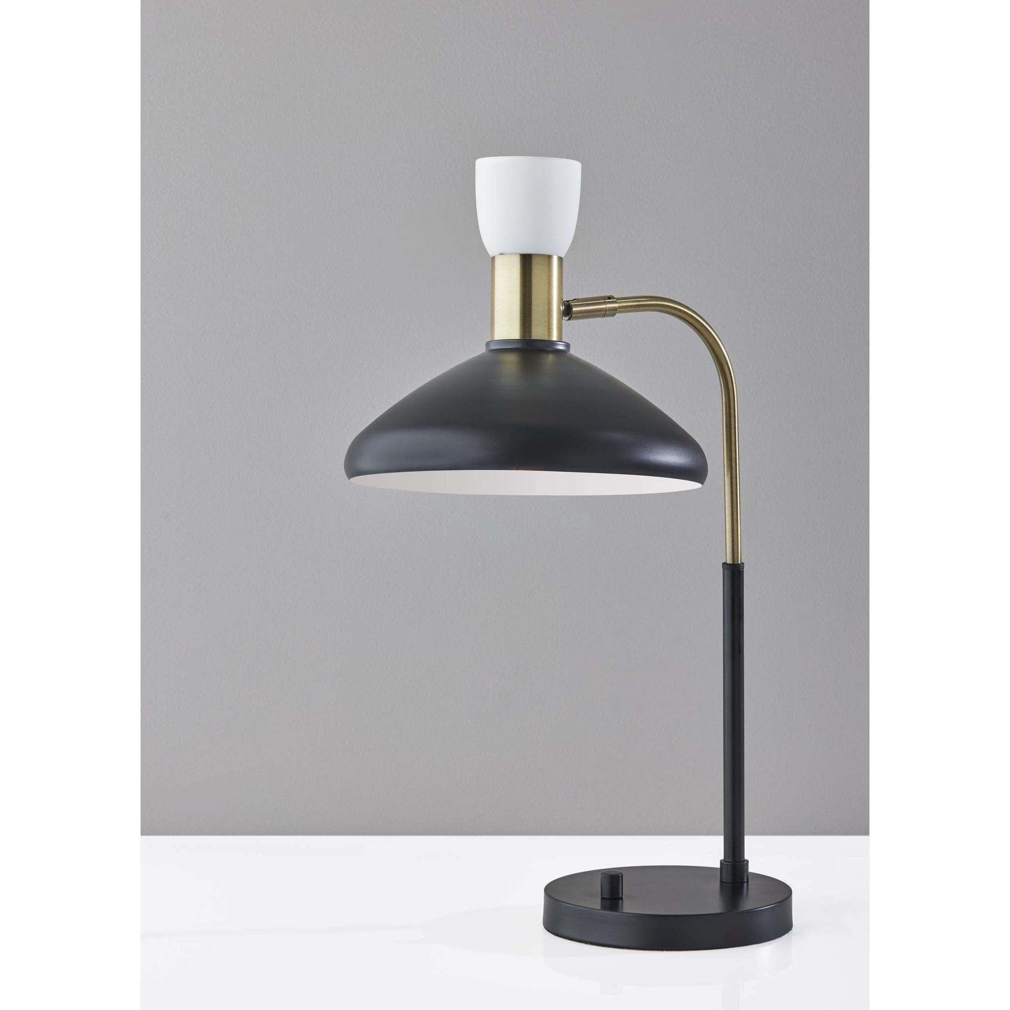 Patrick 21 inch 40 watt Black / Brass Accents Desk Lamp Portable Light