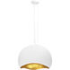 Baleia 3 Light 24 inch White and Gold Foil Pendant Ceiling Light