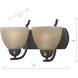 Kingston 2 Light 13 inch Oil Rubbed Bronze Vanity Light Wall Light