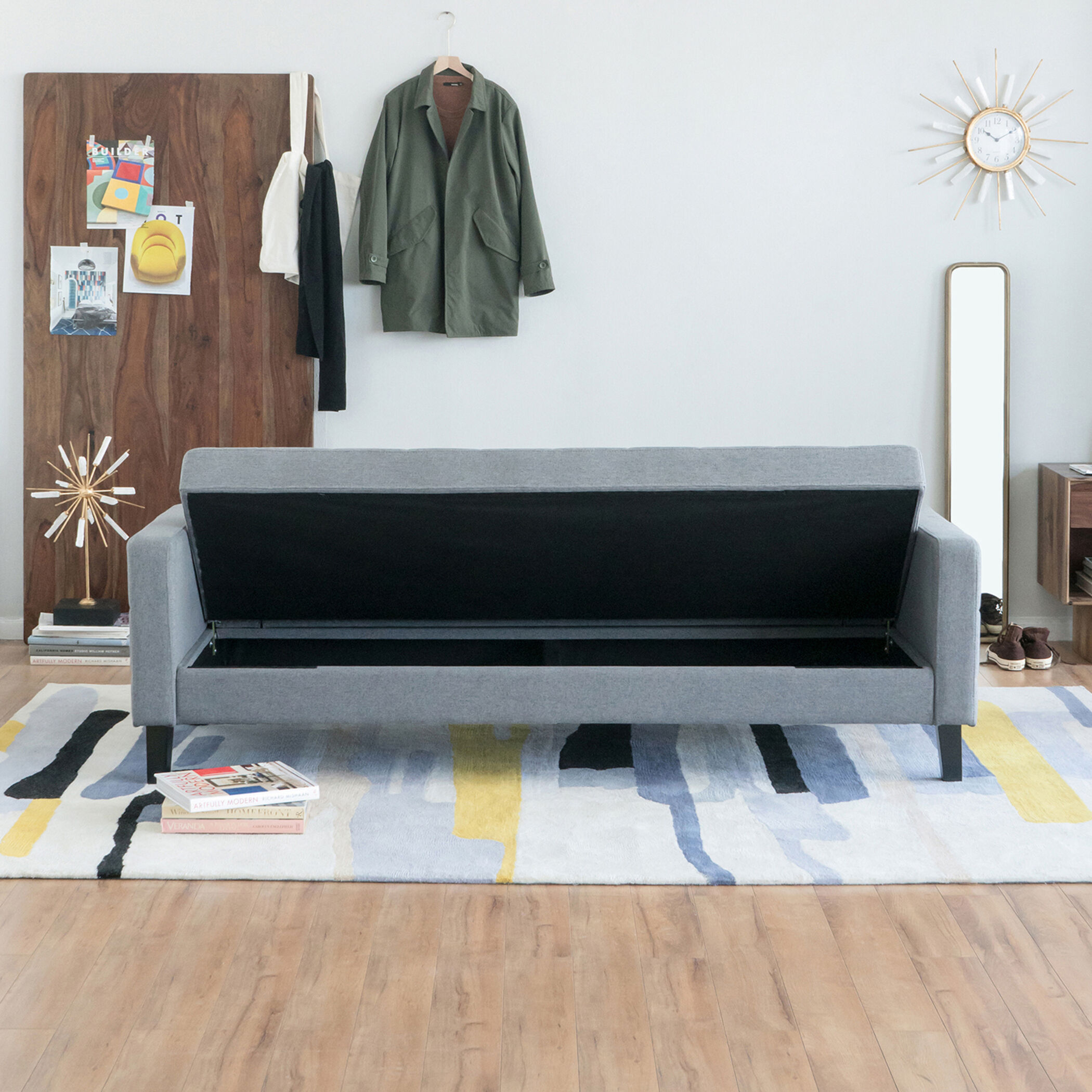 Small Biscuit Tufted Gray Sofa