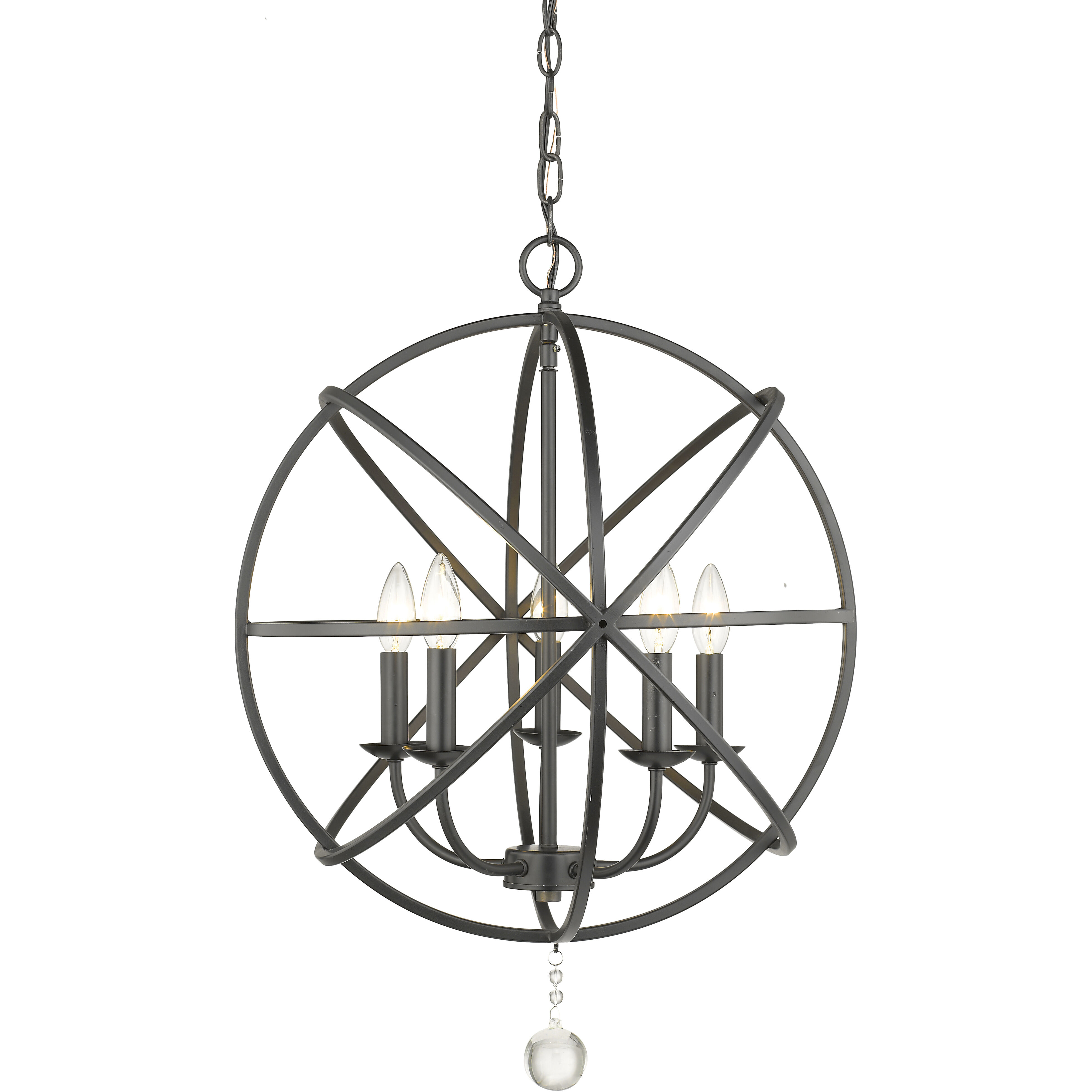 Tull 5 Light 20 inch Matte Black Chandelier Ceiling Light