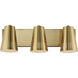 Helsinki 3 Light 20 inch Natural Aged Brass Bath Vanity Wall Light