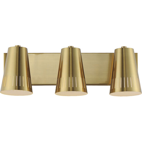 Helsinki 3 Light 20 inch Natural Aged Brass Bath Vanity Wall Light