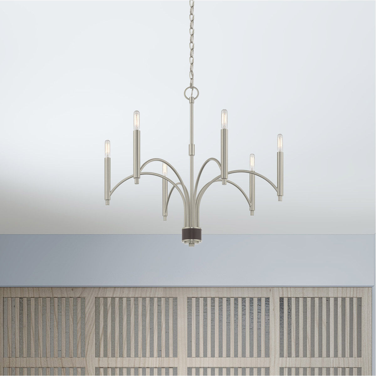 Wisteria 6 Light 26 inch Brushed Nickel Chandelier Ceiling Light