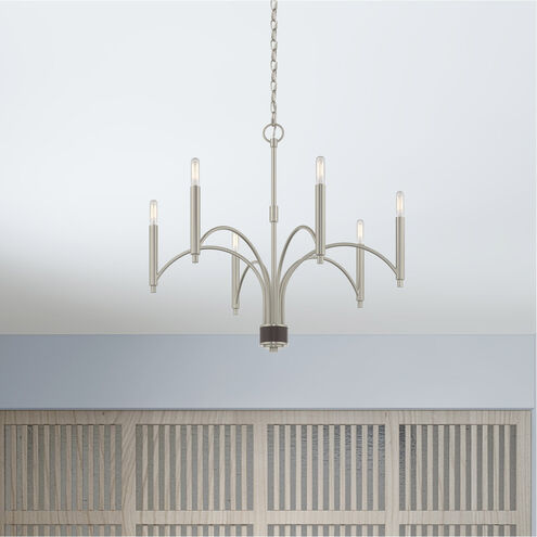Wisteria 6 Light 26 inch Brushed Nickel Chandelier Ceiling Light