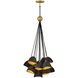 Lisa McDennon Nula 15 Light 26 inch Shell Black with Gold Leaf Indoor Chandelier Ceiling Light