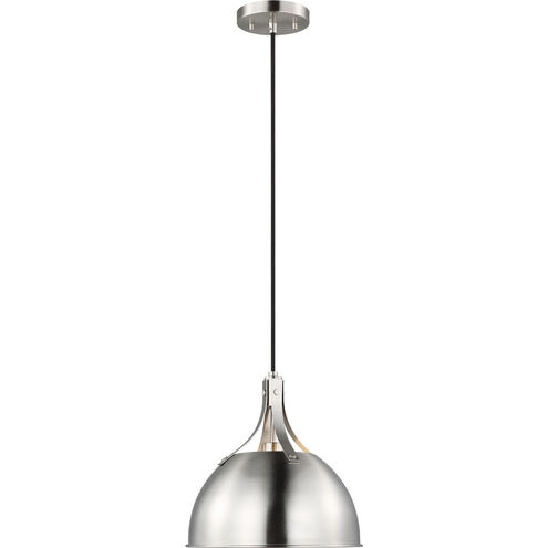 Rockland 1 Light 11.75 inch Brushed Nickel Pendant Ceiling Light