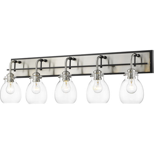 Kraken 5 Light 38 inch Matte Black and Brushed Nickel Vanity Wall Light