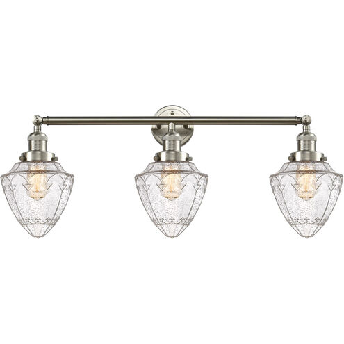 Franklin Restoration Bullet 3 Light 34 inch Brushed Satin Nickel Bath Vanity Light Wall Light
