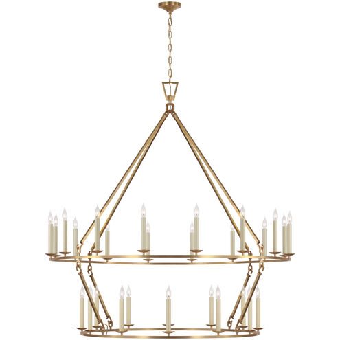 Chapman & Myers Darlana6 LED 61.25 inch Antique-Burnished Brass Two Tier Chandelier Ceiling Light, Oversized