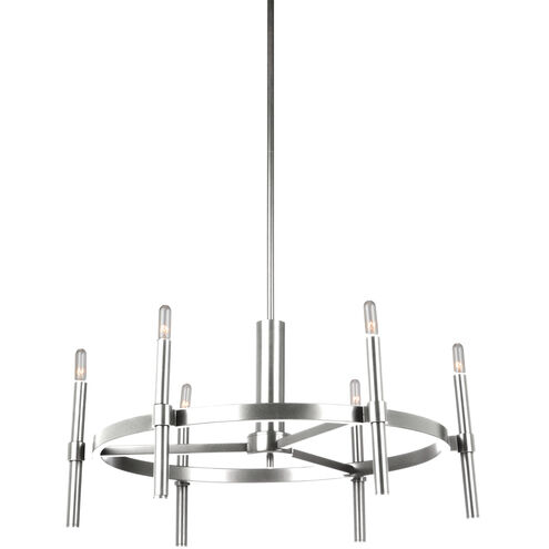 Encore 6 Light 27 inch Polished Nickel Up Chandelier Ceiling Light
