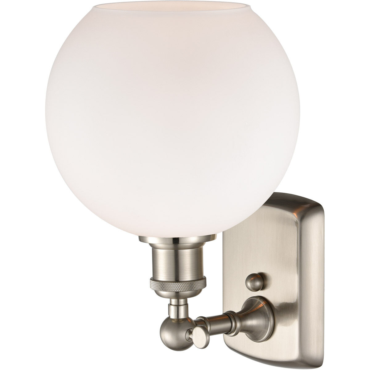 Ballston Athens LED 8 inch Brushed Satin Nickel Sconce Wall Light in Matte White Glass, Ballston