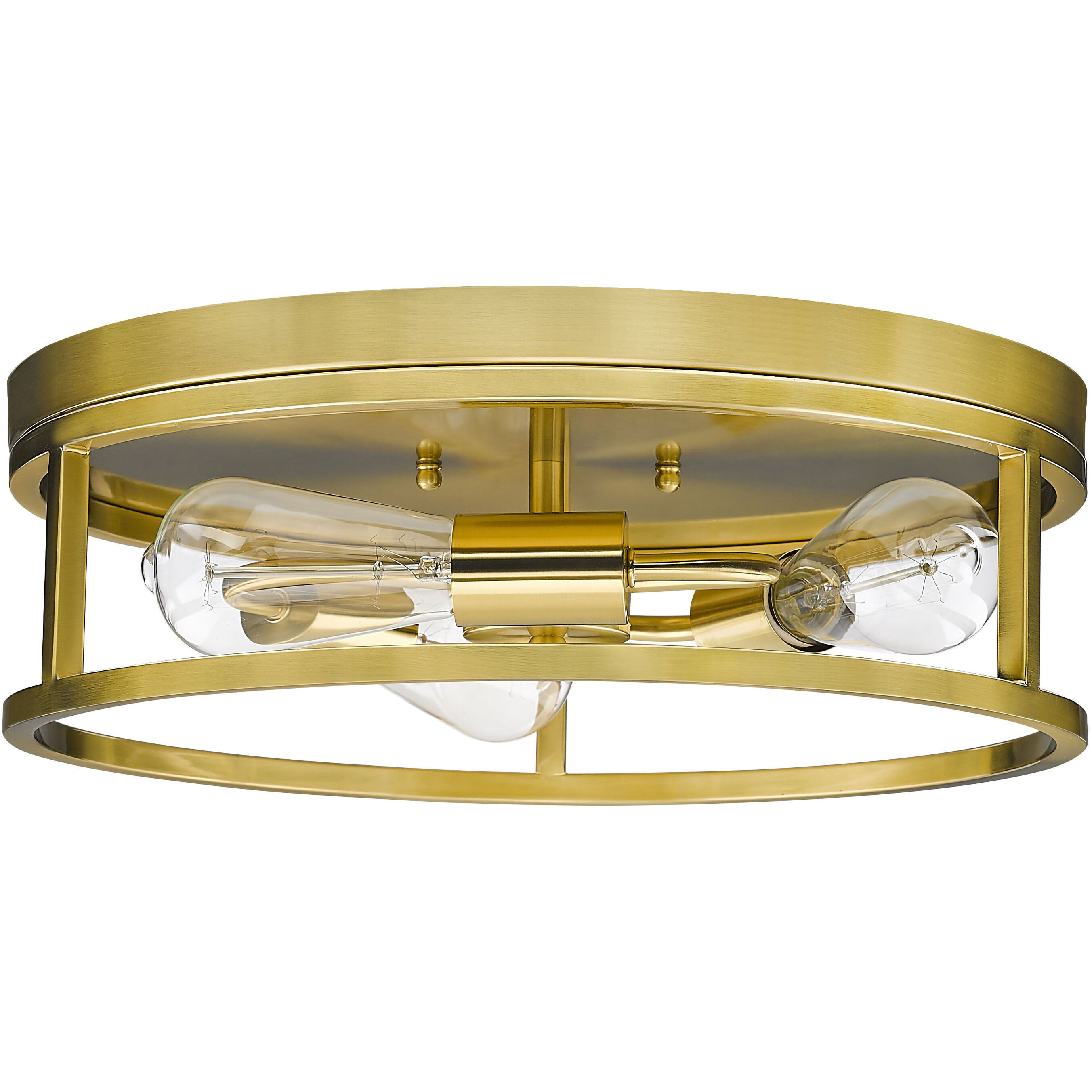 Canada 3 Light 16 inch Gold Flush Mount Ceiling Light