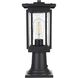 Melvale 1 Light 15.5 inch Black Outdoor Post Light