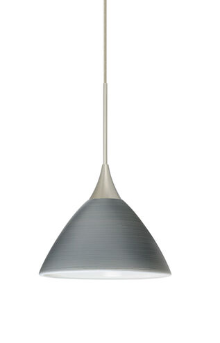 Besa Lighting Domi LED Satin Nickel Pendant Ceiling Light in Titan Glass 1XT-1743TN-LED-SN - Open Box