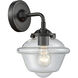 Nouveau Small Oxford 1 Light 8 inch Oil Rubbed Bronze Sconce Wall Light in Clear Glass, Nouveau