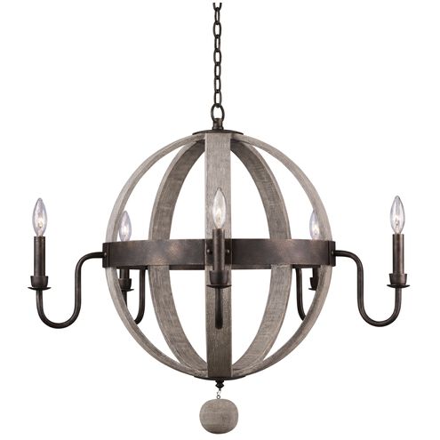 Harper 5 Light 32 inch Florence Gold Chandelier Ceiling Light