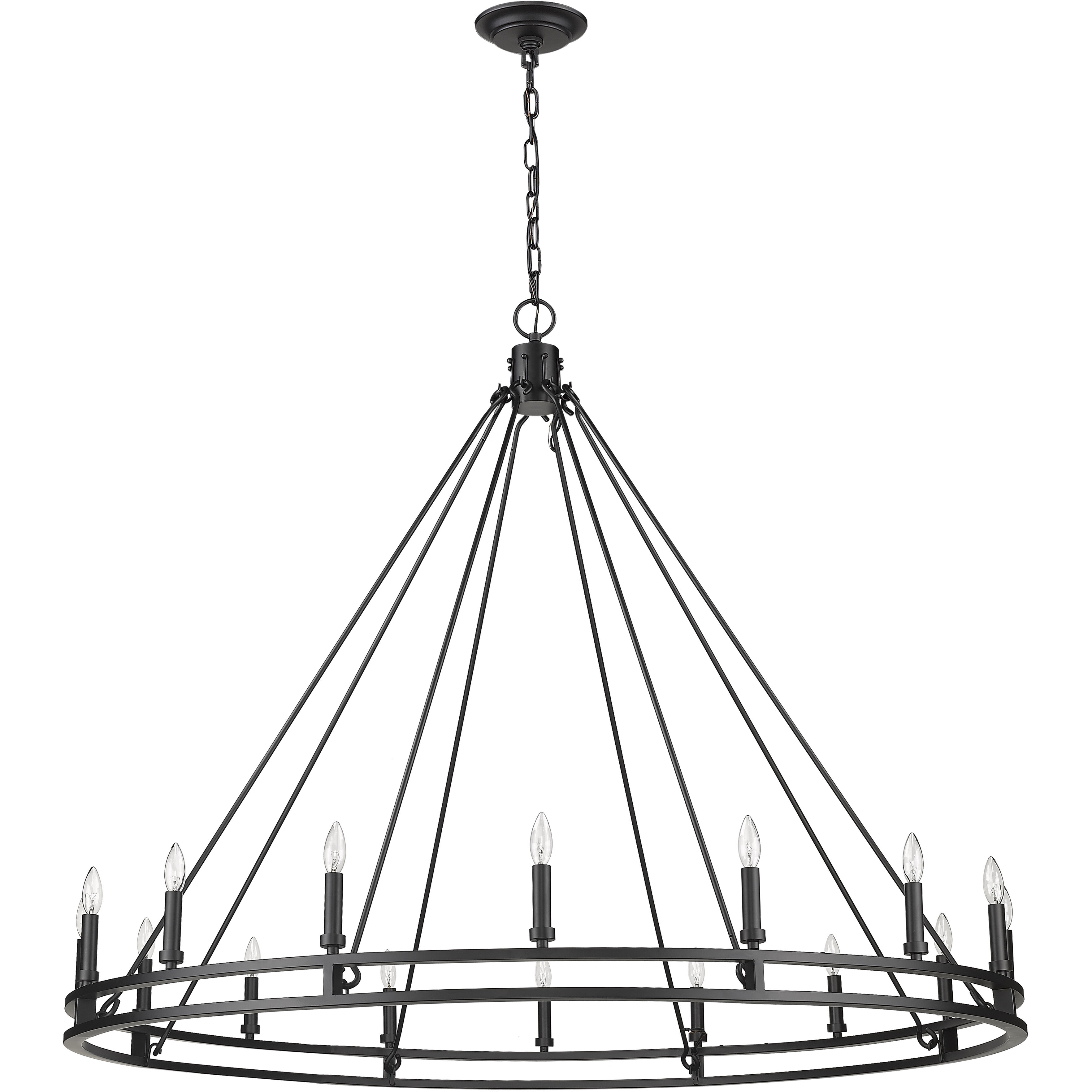 Dennison 16 Light 60.25 inch Matte Black Chandelier Ceiling Light
