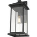 Portland 1 Light 22 inch Black Outdoor Wall Light in Clear Beveled Glass