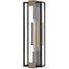 Bergen 1 Light 28 inch Black with Burnished Bronze Outdoor Wall Mount Lantern