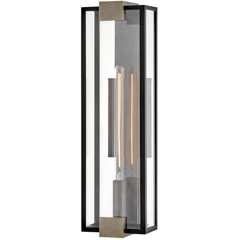 Bergen 1 Light 28 inch Black with Burnished Bronze Outdoor Wall Mount Lantern