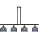 Ballston X-Large Bell LED 48 inch White and Polished Chrome Island Light Ceiling Light in Plated Smoke Glass
