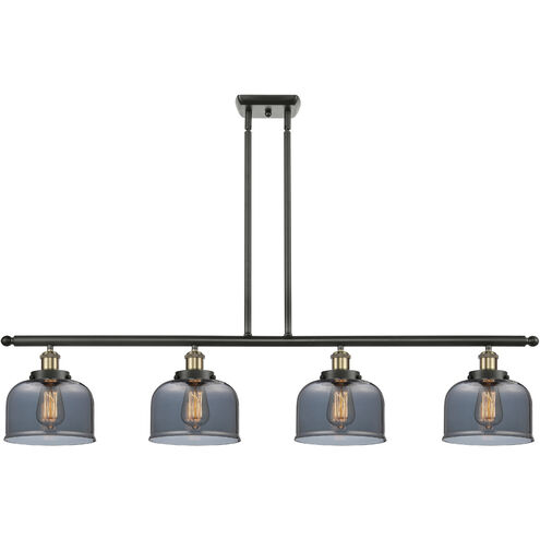 Ballston X-Large Bell LED 48 inch White and Polished Chrome Island Light Ceiling Light in Plated Smoke Glass