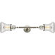 Franklin Restoration Bellmont 2 Light 17 inch Brushed Satin Nickel Bath Vanity Light Wall Light in Clear Glass, Franklin Restoration