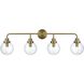 Hanson 4 Light 37 inch Satin Gold Bath Sconce Wall Light