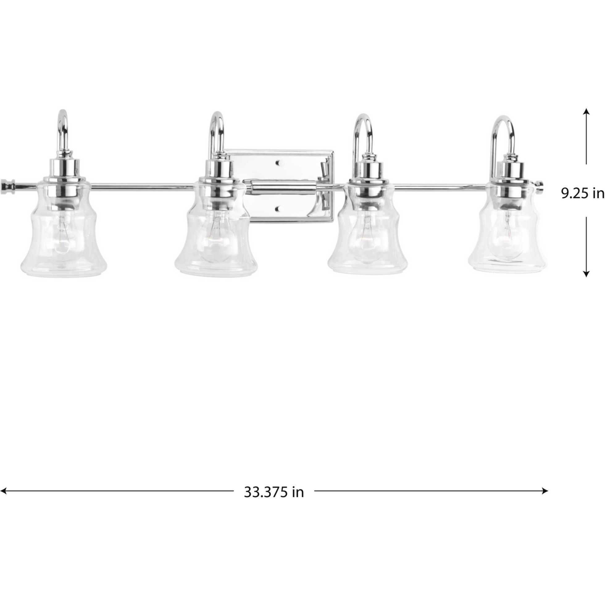 Litchfield 4 Light 33 inch Polished Chrome Bath Vanity Wall Light