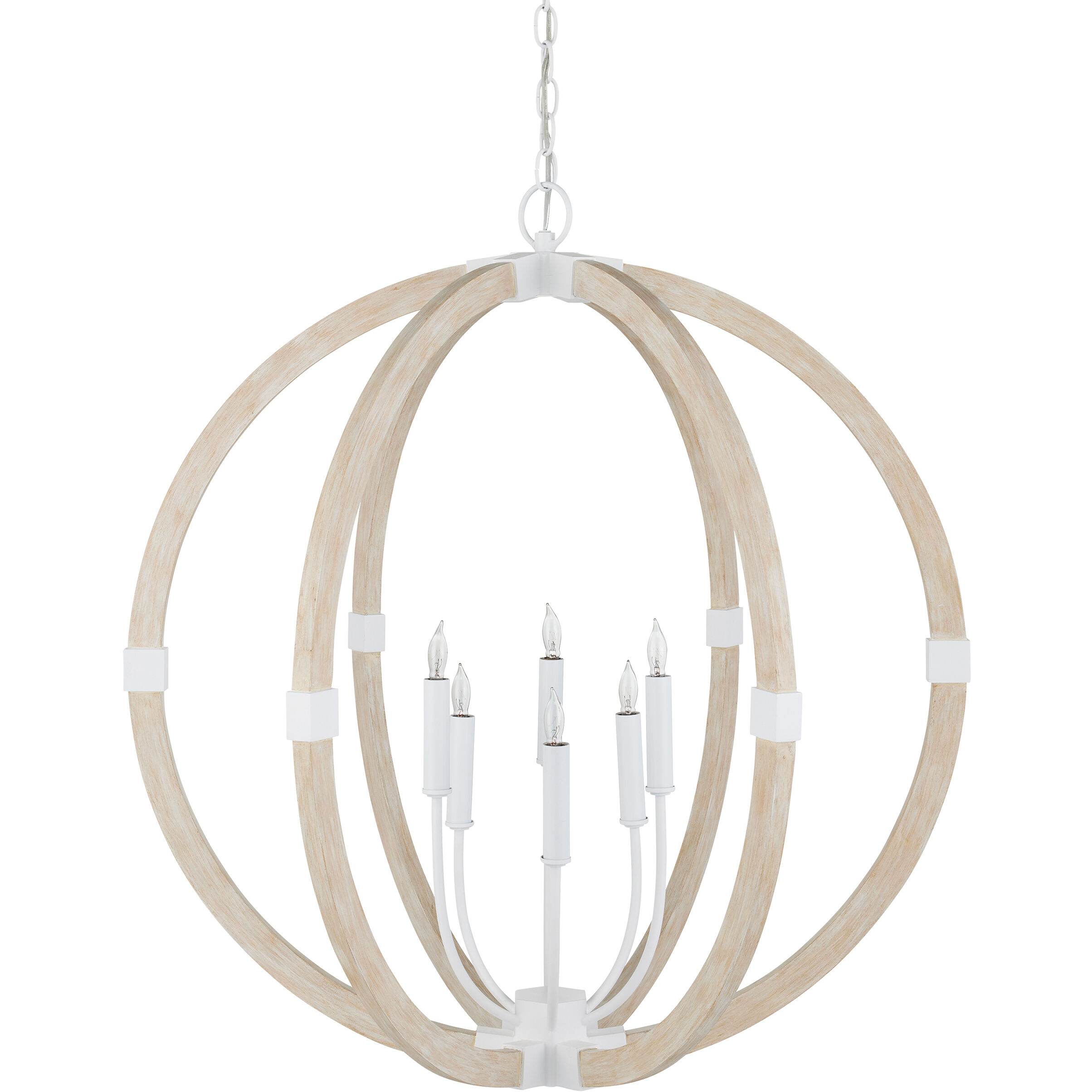Bastian 6 Light 31 inch Sandstone/Sugar White Orb Chandelier Ceiling Light