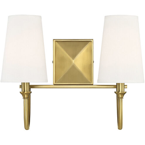 Cameron 2 Light 15 inch Warm Brass Bathroom Vanity Light Wall Light, Essentials