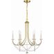 Delilah 6 Light 24 inch Aged Brass Chandelier Ceiling Light