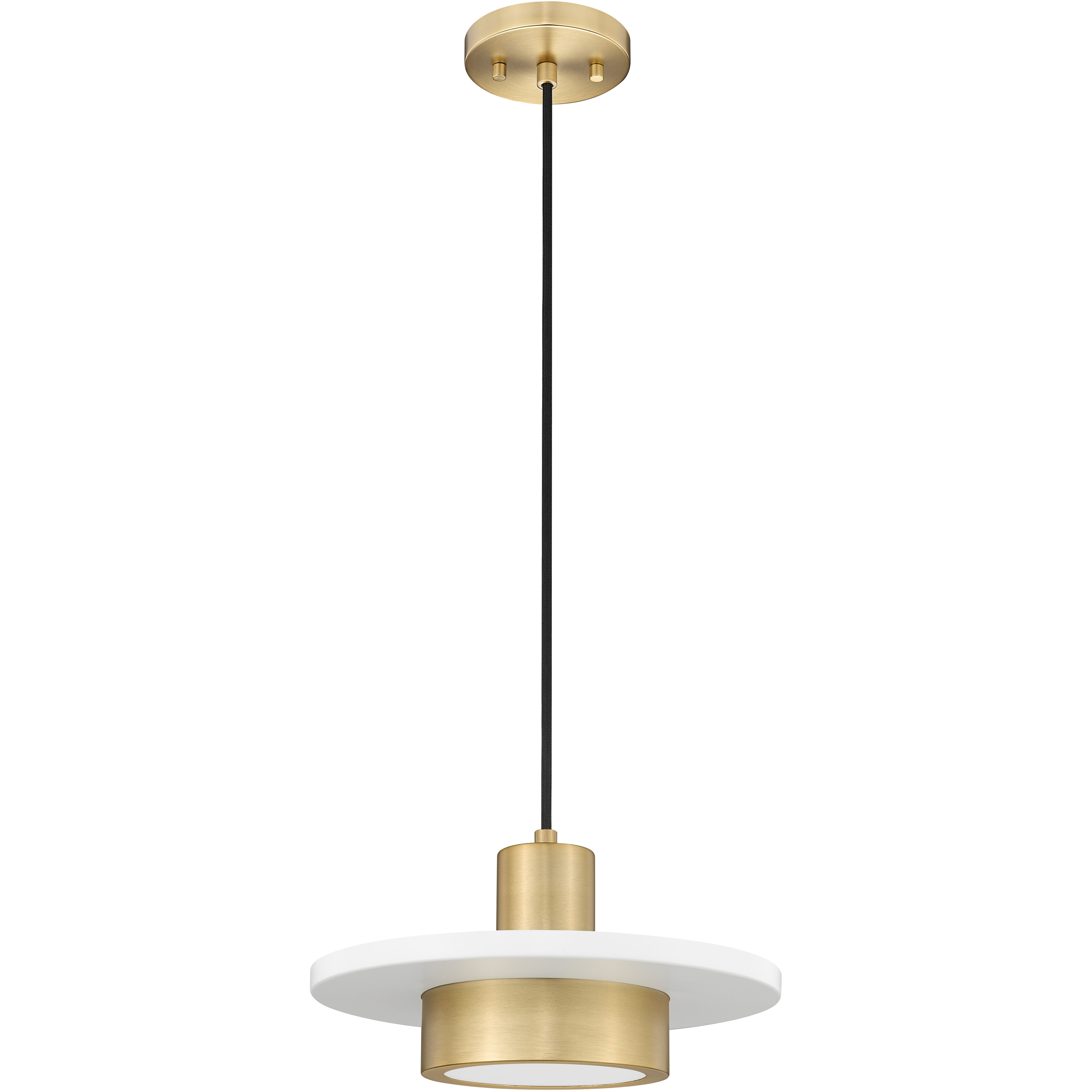 Ludo LED 12 inch Matte White and Modern Gold Pendant Ceiling Light
